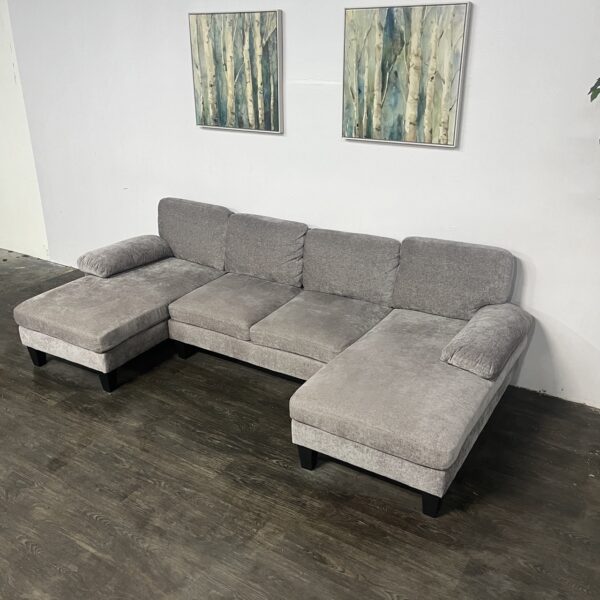 Gray Double Chaise Sectional - Image 3