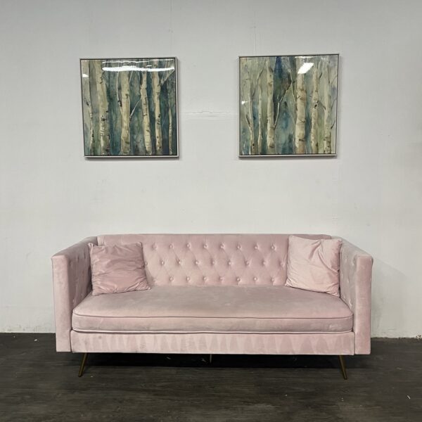 Pink MCM Tufted Sofa