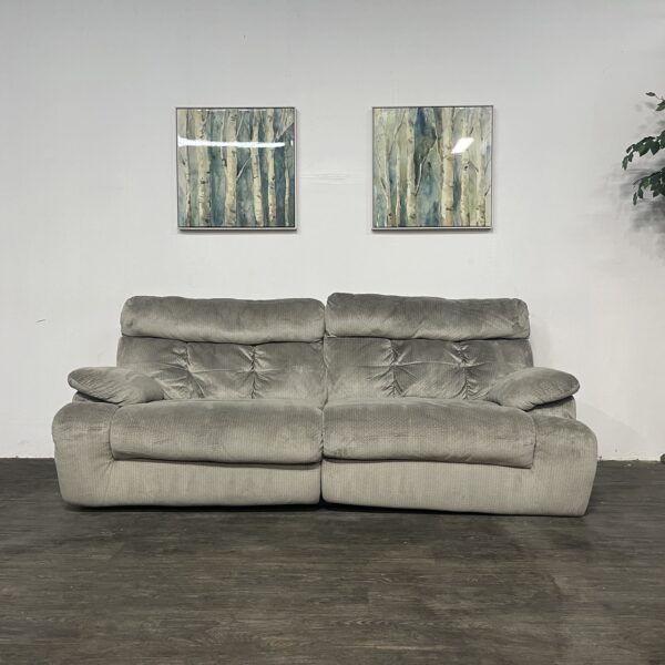 Gray Power Recliner 2 Seat Sofa