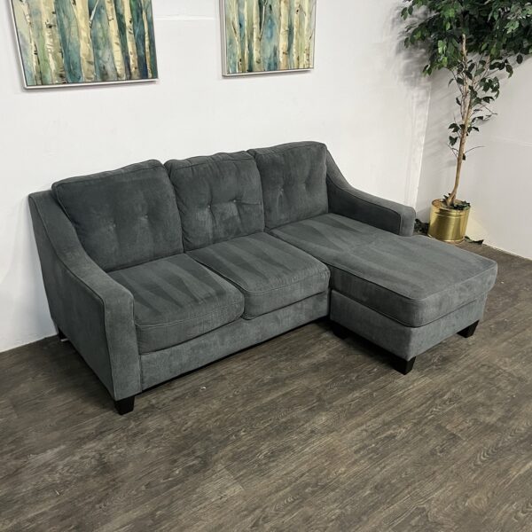 Charcoal Gray Reversible Chaise Sofa