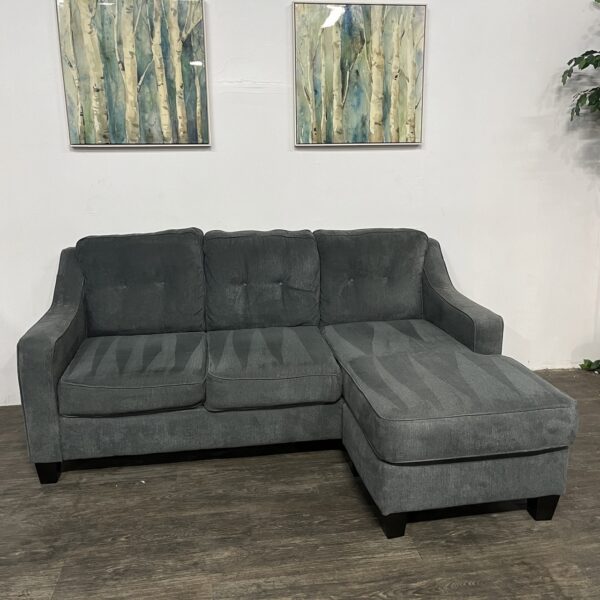 Charcoal Gray Reversible Chaise Sofa - Image 3
