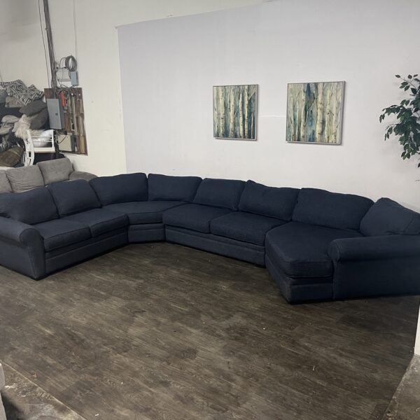 Large Blue 4 Piece Sectional - Image 2