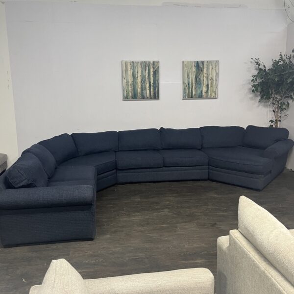 Large Blue 4 Piece Sectional - Image 3