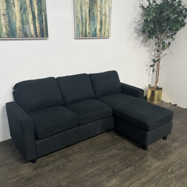 Black Reversible Chaise Sectional - Image 3