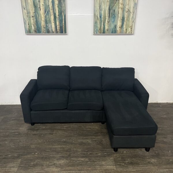 Black Reversible Chaise Sectional