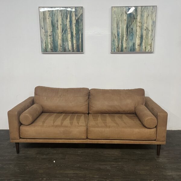 Brown Suede MCM Sofa - Image 2