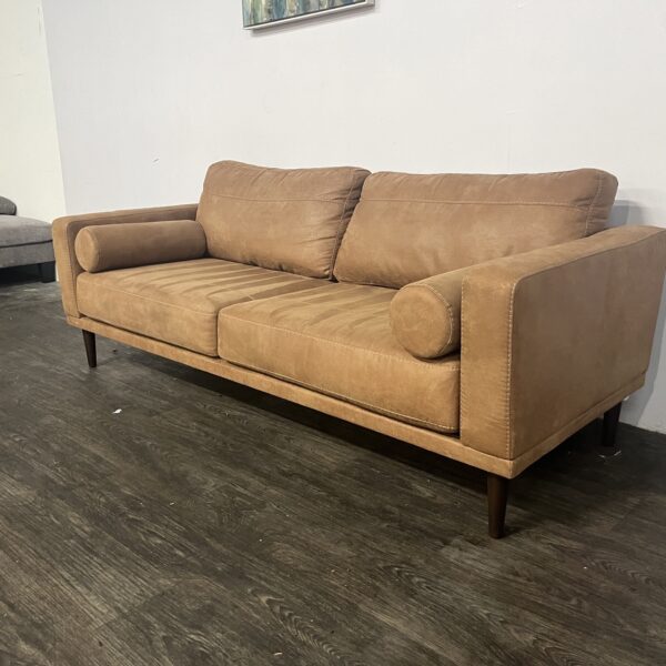 Brown Suede MCM Sofa - Image 3