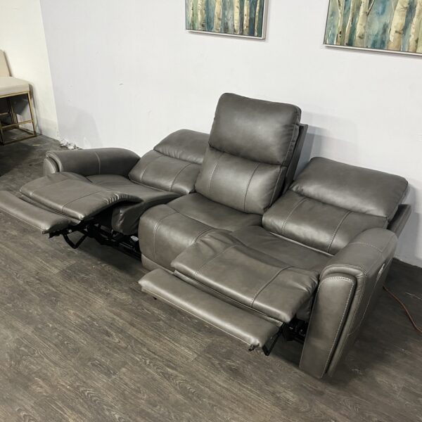 Flexsteel Leather Power Recliner Sofa - Image 5