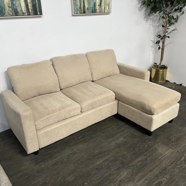 Beige Reversible Chaise Sofa - Image 2