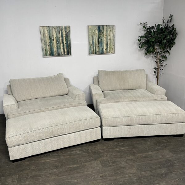 Michael Nicholas Chair and a Half + Ottoman x 2 - Image 2