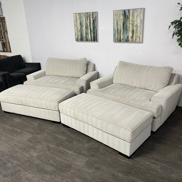 Michael Nicholas Chair and a Half + Ottoman x 2 - Image 3