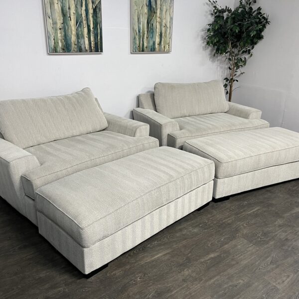Michael Nicholas Chair and a Half + Ottoman x 2