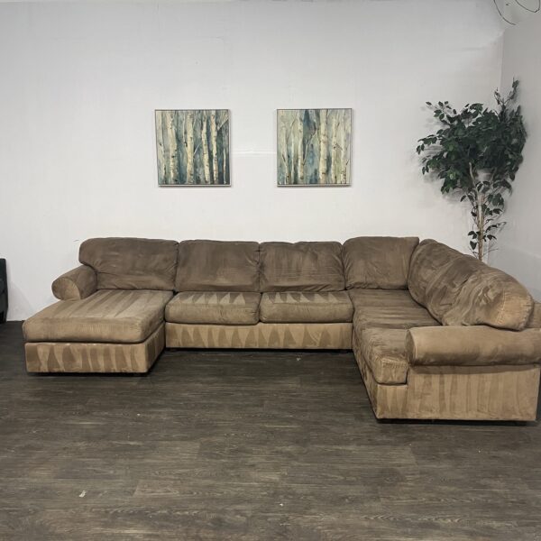 Ashley Furniture Brown 3 Pc Sectional - Image 3