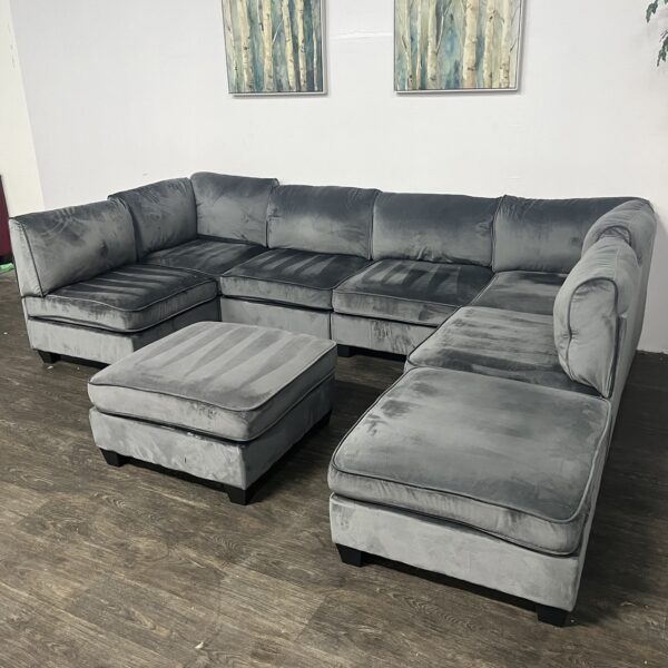 Modular Velvet Sectional Couch - Image 2