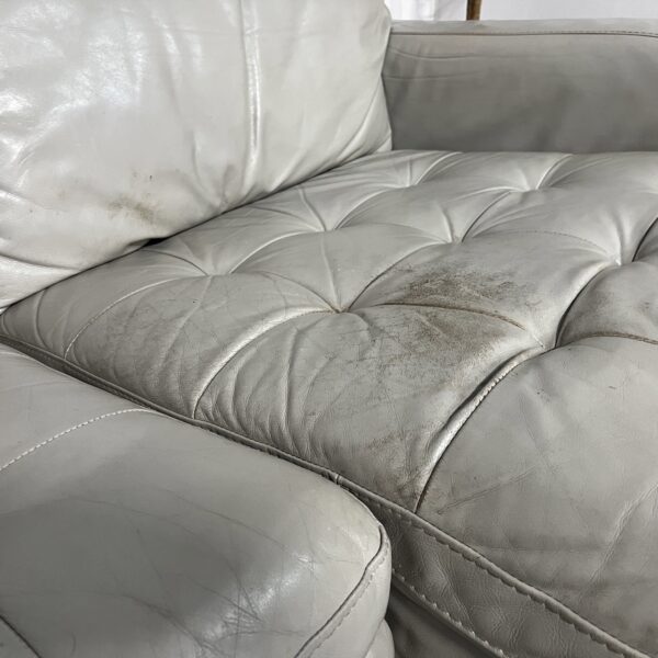 Beige Leather Sectional - Image 4