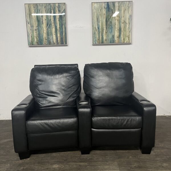 Leather Manual Recliner Loveseat