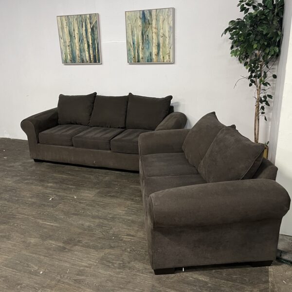 Brown Sofa + Loveseat Set - Image 3