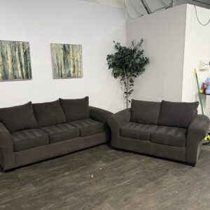 Brown Sofa + Loveseat Set
