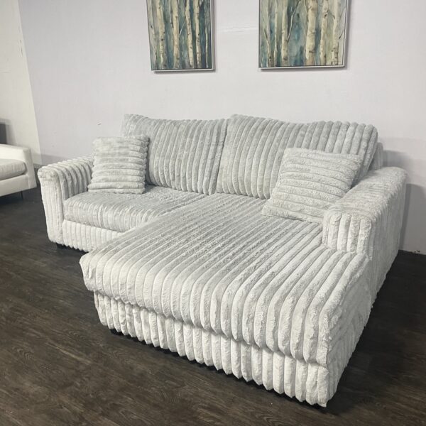 Cream Corduroy Sectional - Image 2
