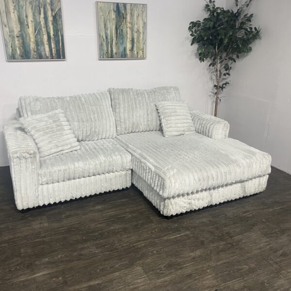 Cream Corduroy Sectional - Image 3