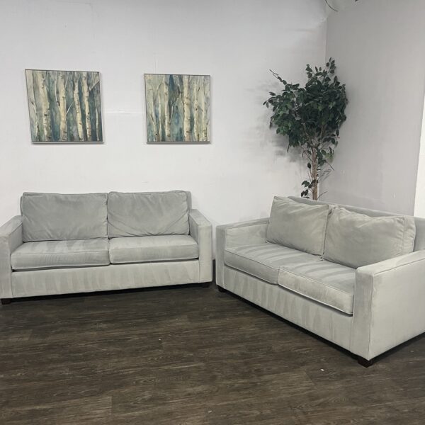 West Elm Velvet Sofa Set - Image 2