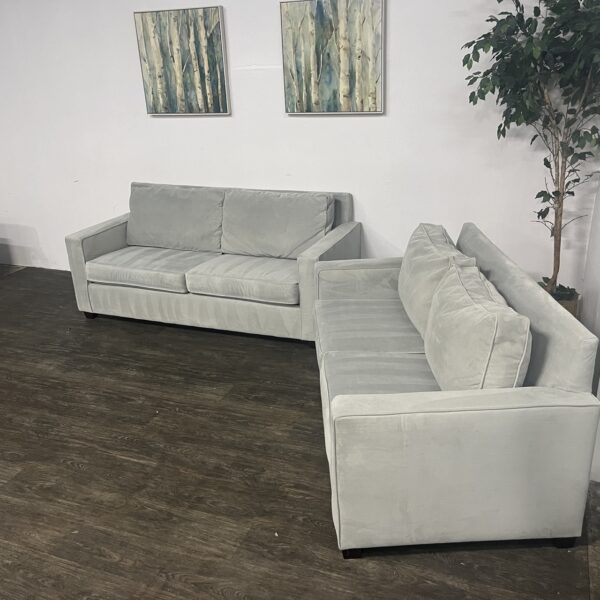 West Elm Velvet Sofa Set - Image 3