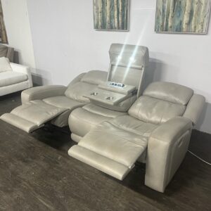 Leather Power Recliner Sofa