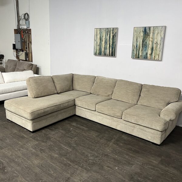 Beige L Shaped Sectional - Image 3