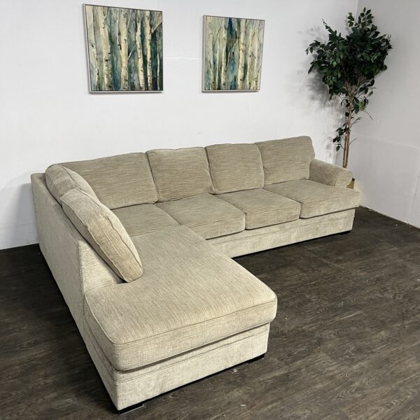 Beige L Shaped Sectional - Image 2