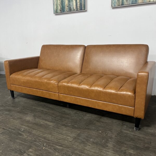 Faux Leather Futon Sofa - Image 3