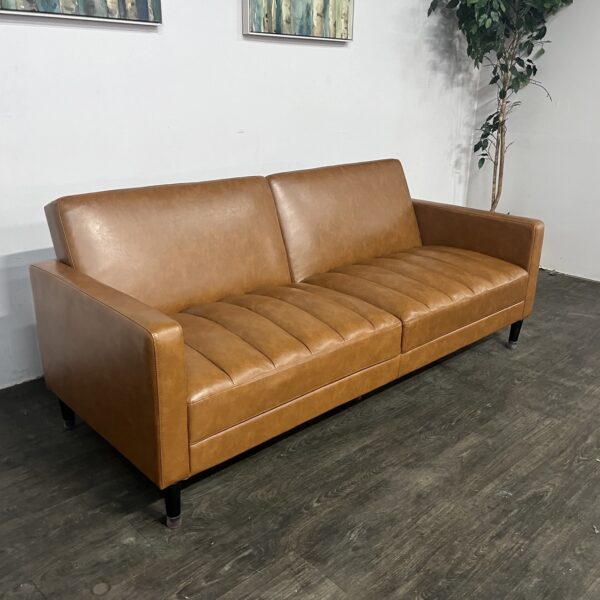 Faux Leather Futon Sofa - Image 2