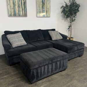 Reversible Chaise Sectional + Storage Ottoman