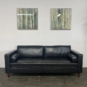 MCM Faux Leather Bench Seat Sofa