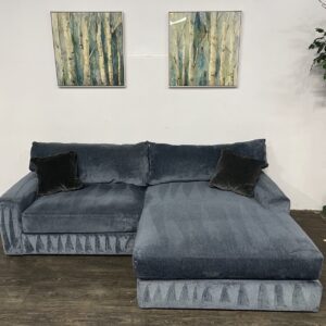 Blue Reversible Chaise Sectional