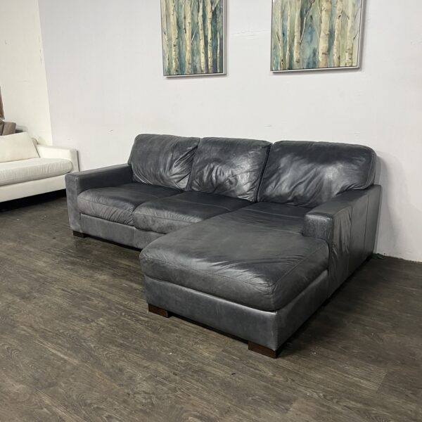 Softline Italian Leather Sectional Gray - Image 2