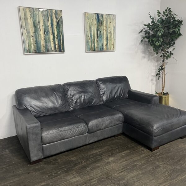 Softline Italian Leather Sectional Gray - Image 3