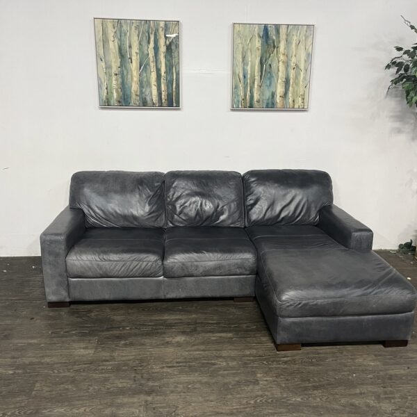 Softline Italian Leather Sectional Gray