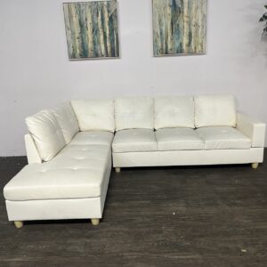 White Leather Sectional