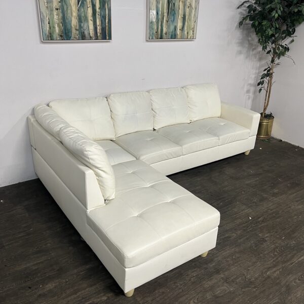 White Leather Sectional - Image 2