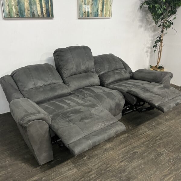 Gray 3 Seat Manual Recliner Sofa - Image 2