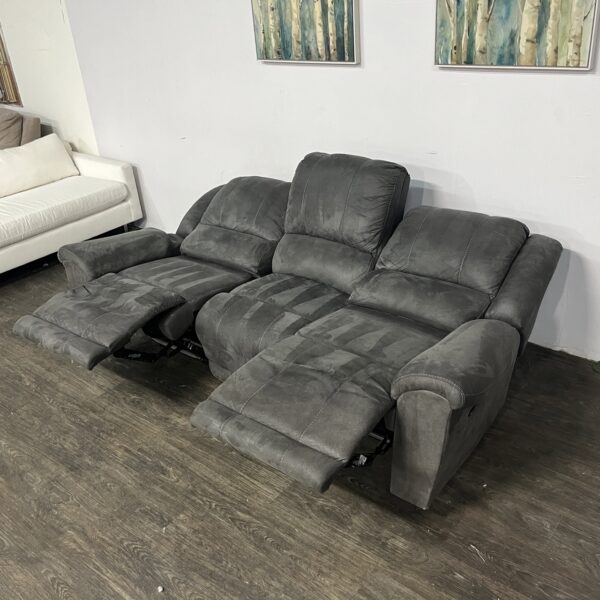 Gray 3 Seat Manual Recliner Sofa - Image 3