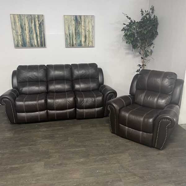 Leather Power Reclining Sofa Set