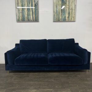 Blue Velvet Modern Sofa