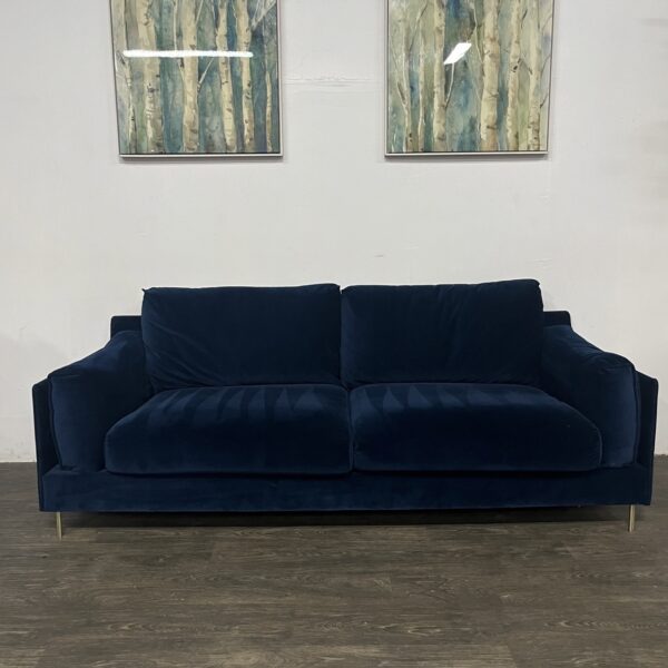 Blue Velvet Modern Sofa