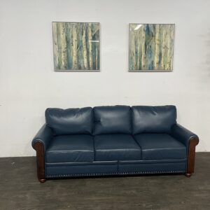 Blue Leather Sofa