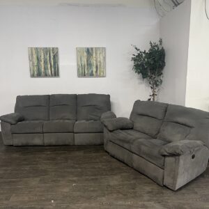 Gray Power Recliner Sofa Set
