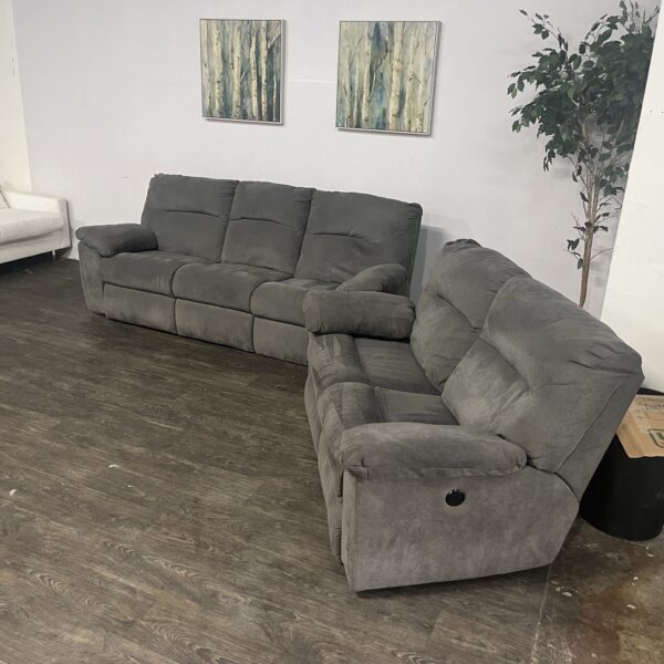 Gray Power Recliner Sofa Set - Image 2