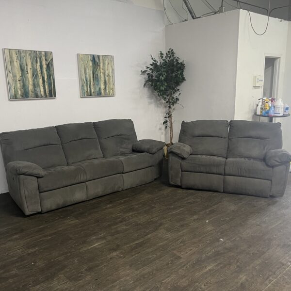 Gray Power Recliner Sofa Set - Image 4