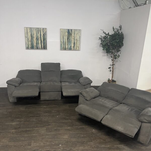 Gray Power Recliner Sofa Set - Image 3