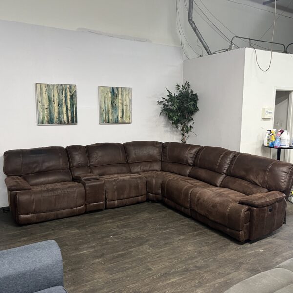 Suede Power Recliner Sectional - Image 3